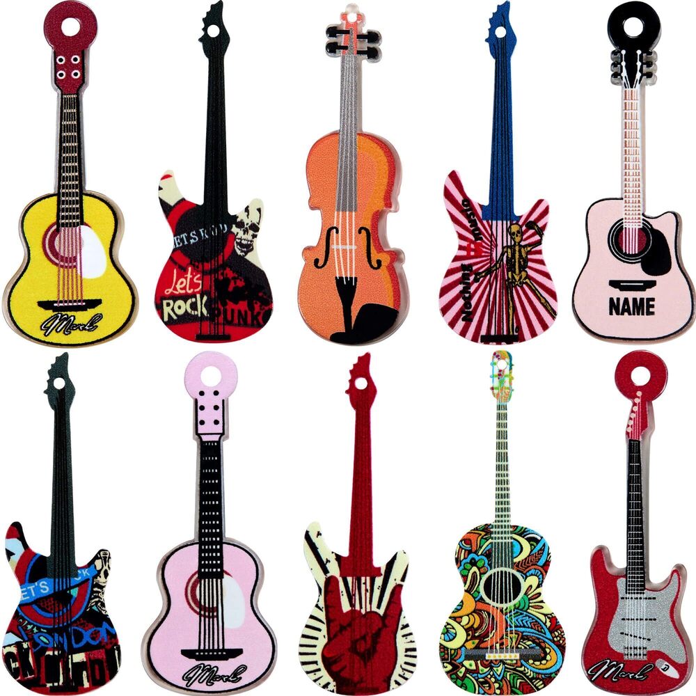 4840 20Pcs Acrylic Guitar Charms for Jewelry Making and Crafting - Bass